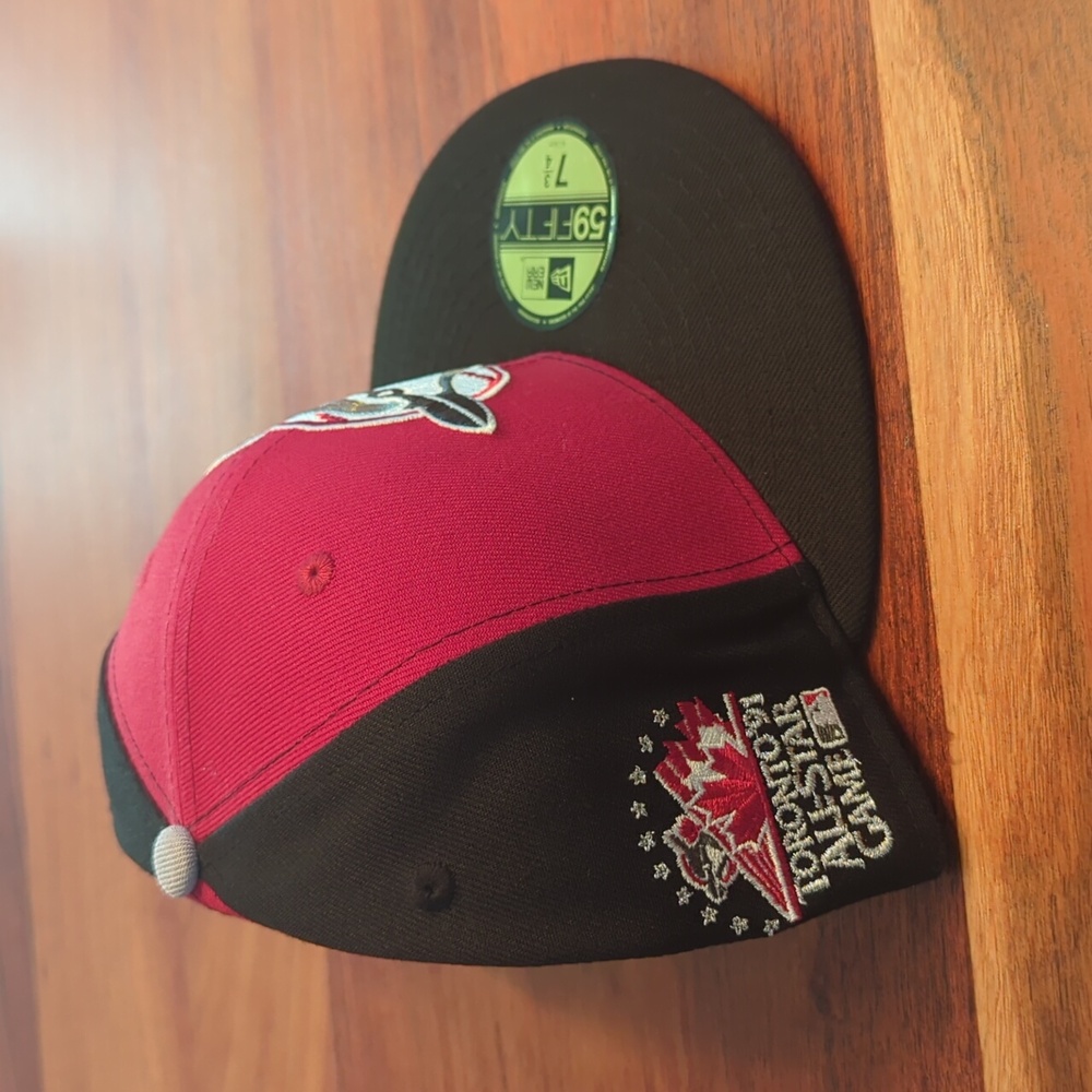 Toronto Blue Jays '91 All Star Game Black And Red Pinwheel Fitted Baseball Hat - Picture 2 of 5
